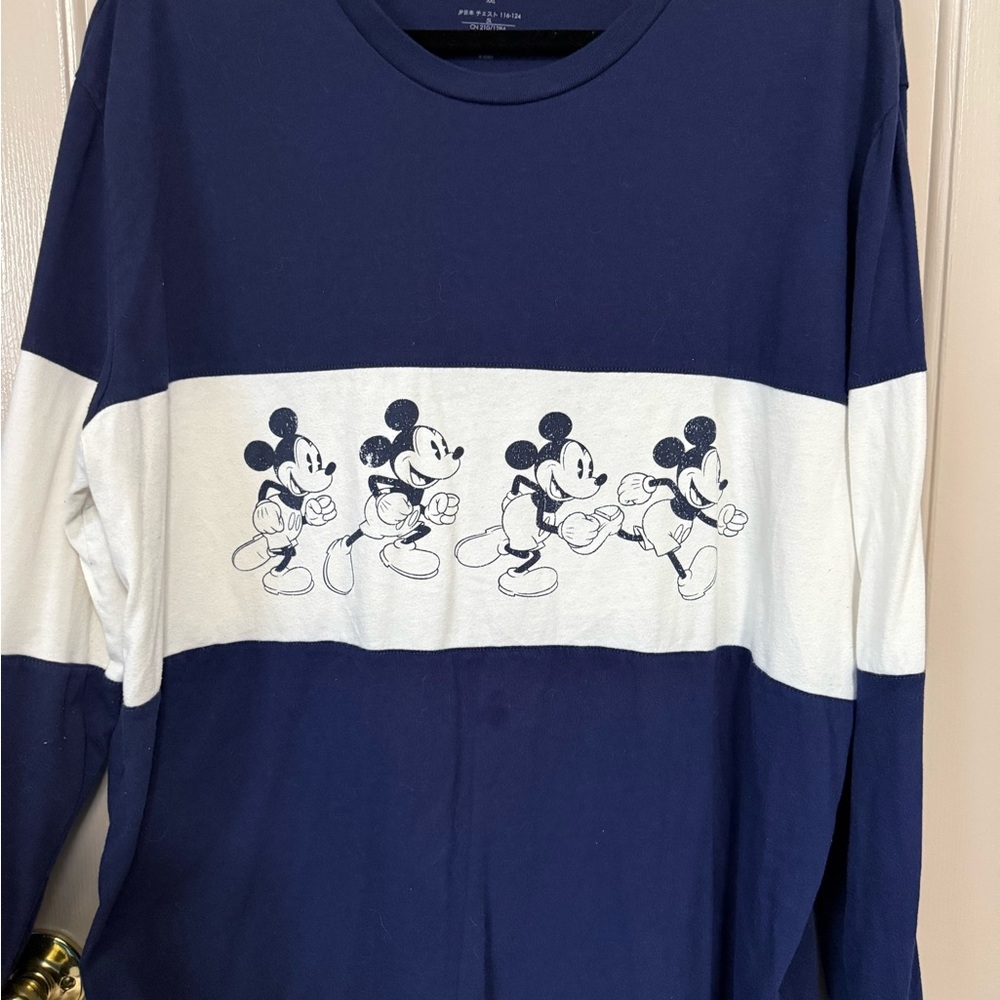 Disney Blue and White Crew Neck Shirt